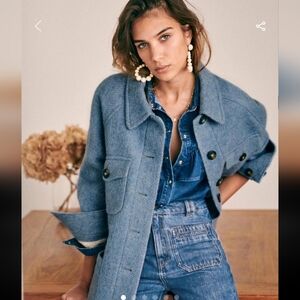 Sezane Vintage Blue Joe Coat
